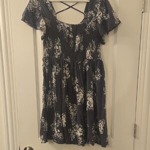 Maurices Blue and White Smocked Dress